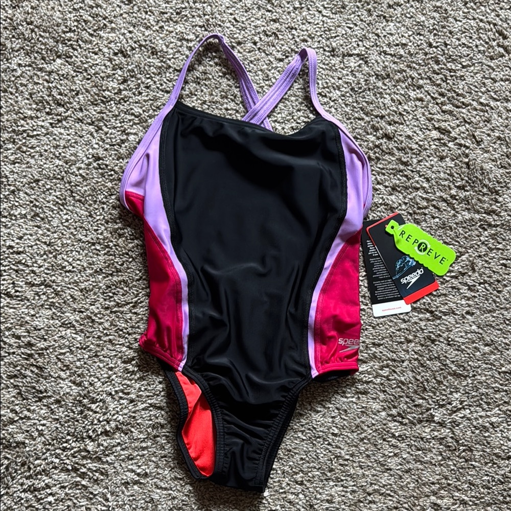 Speedo Women's One Piece Swimsuit - Black, Pink, Purple